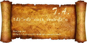 Töröcsik András névjegykártya